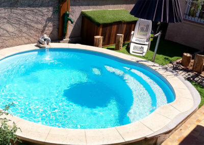 piscine coque ronde nacre